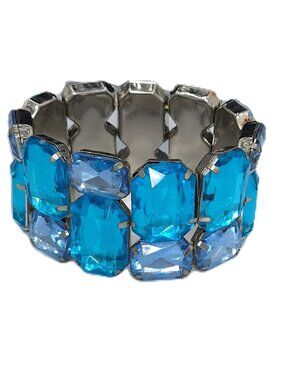 Blue Rhinestone Stretch Bracelet